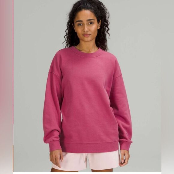 Lululemon perfectly oversized crew sweatshirt size 12 in pink lychee - Picture 1 of 6